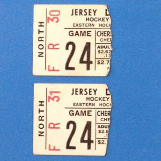Jersey Devils Ehl Ticket Stubs Only Game 24 Eastern Hockey League