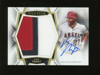 2019 Topps Five Star Mike Trout Jumbo 3 - Color Game Patch Auto 3/10