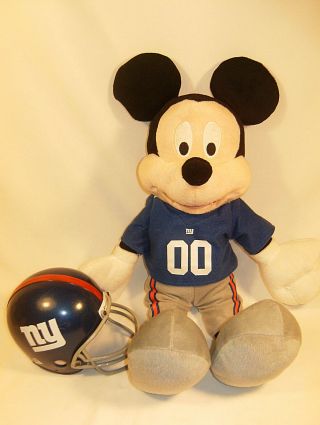Ny Giants - Mickey Mouse Plush Football Player Stuffed Toy 16 " Tall W/ Helmet