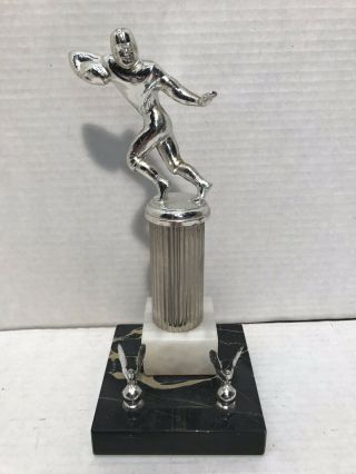 Vintage 50’s,  60’s Marble And Metal Football Trophy
