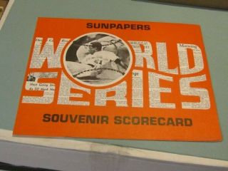 1970 World Series Baltimore Orioles Cincinnati Reds Baseball Game 4 Scorecard
