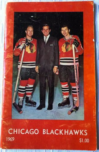 1969 Chicago Blackhawks Hockey Media Guide Bobby Hull,  Stan Mikita,  Bill Wirtz