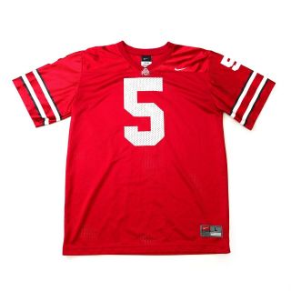 Nike Team Ohio State Buckeyes 5 Youth Size L Screened Football Home Jersey