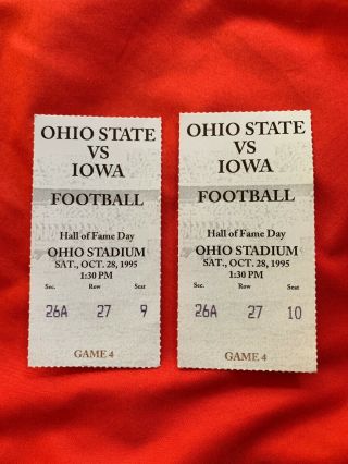 Ohio State Vs.  Iowa 1995 Football Ticket Stubs