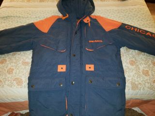 Chicago Bears Winter Jacket By Mirage Full - Zip Hoodie - Navy Xl