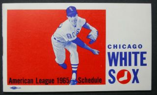 1965 Chicago White Sox American League Booklet Schedule Hamm 