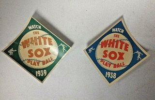 1938 & 1939 Chicago White Sox Play Ball Schedule/decal Both In Great Shape