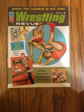 Feb 1965 Wrestling Revue - Sammartino Poster & 12 Page Calendar