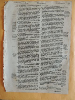 1578 Magnificent Geneva Bible Leaf Exodus 10 Commandments Written On Tablets