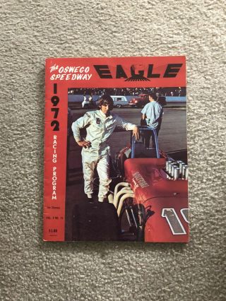 1972 Oswego Speedway Eagle Racing Program Jim Cheney Vol.  9 15 Collector Usa