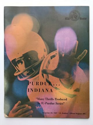 Purdue Vs.  Indiana Football 1967 Program Big Ten Old Oaken Bucket Boilermakers