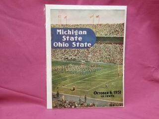 Vintage Ohio State Vs Michigan State 1951 Football Program