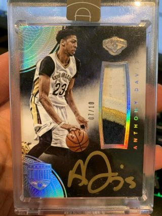 2014 - 15 Panini Eminence Anthony Davis Pelicans 3clr Patch On Card Auto /10