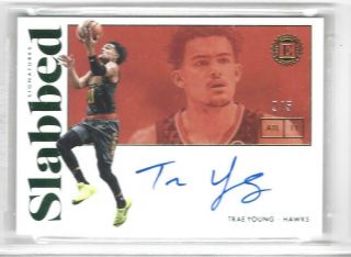 2019 Encased Trae Young Slabbed Signatures Auto Sp Green 2/5