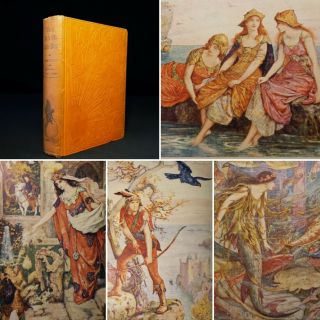 1914 Orange Fairy Book Andrew Lang Colour Plates Tales Hero Enchanted Adventures