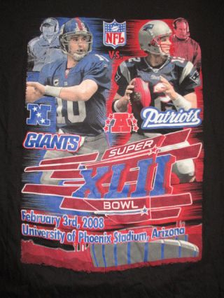Ny Giants Vs England Patriots Sb Xlii (lg) T - Shirt Eli Manning Vs Tom Brady