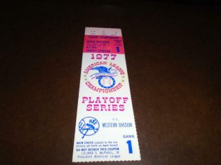1977 K.  C.  Royals At York Yankees Game 1 Alcs Ticket Stub Munson Hr