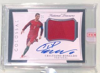 2018 National Treasures Cristiano Ronaldo Colossal Patch Auto 17/20 Old Jersey