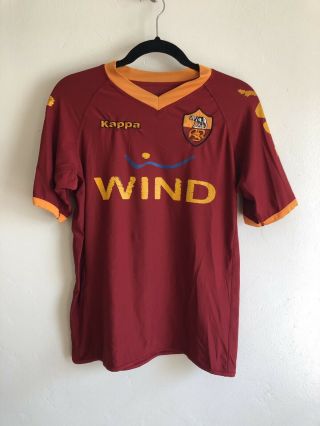 As Roma Asr Kappa Patched Soccer Futbol Jersey Shirt Wind Sz M