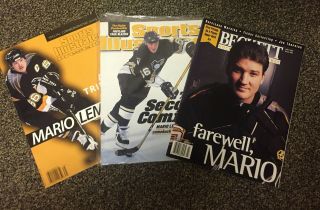 3 Mario Lemieux Pittsburgh Penguins Hockey Magazines Sports Illustrated Beckett
