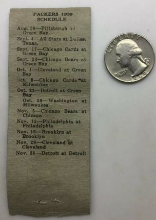 Vintage 1939 Matchbook - Hoffman Inn Okauchee,  Wi.  With Packers Schedule - D.  Hutson