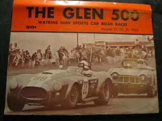 Souvenir Program Sports Car Road Race Watkins Glen Vw Karmann Ghia Ad Aug 1966