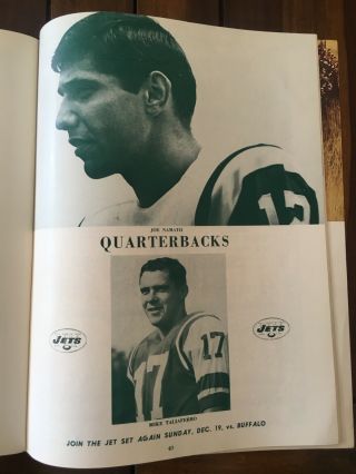 Nov.  28 1965 York Jets Football Program vs.  Boston Patriots - Joe Namath 2