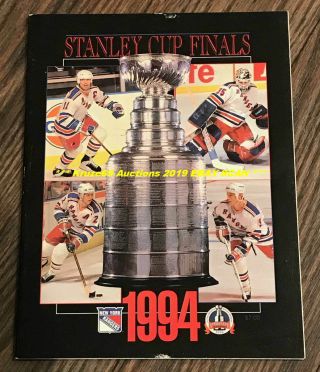 1994 York Rangers Stanley Cup Finals Program Rangers Vs Vancouver Canucks