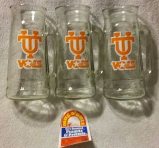 Vintage University Tennessee Volunteers Vols 7 " Glass Mug O 