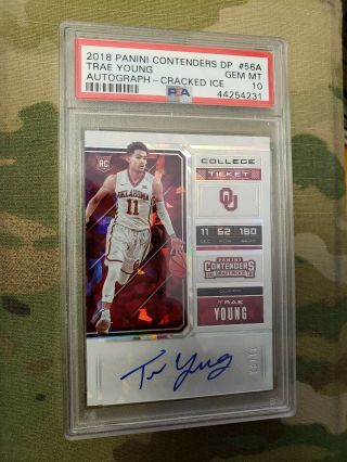 2018 Contenders Draft Trae Young Auto Cracked Ice /23 Bgs Psa 10