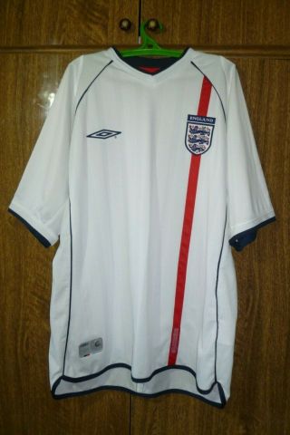 England Umbro Vintage Football Shirt Home 2001/2002/2003 Soccer Jersey Size L