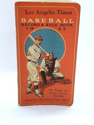 Vintage Los Angeles Times Baseball Record & Rule Book 1925