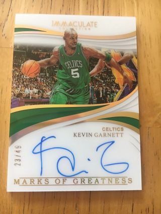 2019 Immaculate Basketball Kevin Garnett Marks Of Greatness Acetate Auto 23/49