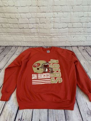 Nfl San Francisco 49ers Vintage Red Xl Crewneck Sweatshirt Sweater Pullover