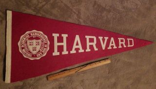 Vintage 1970s Harvard University 29 " Pennant Maroon Ivy League Cambridge Ma
