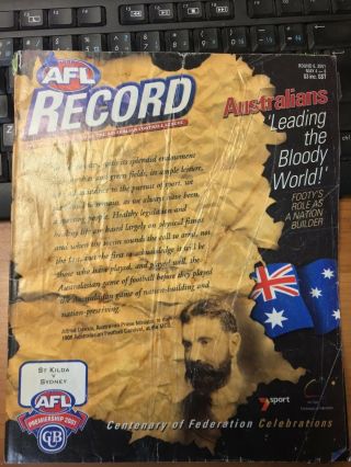 May 4 - 6,  2001 Australian Rules Football Afl Record Official Program