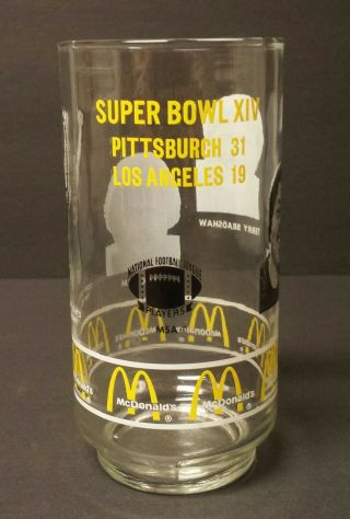 Vintage 1970s PITTSBURGH STEELERS Bowl XIV McDonald ' s Glasses Complete Set 3