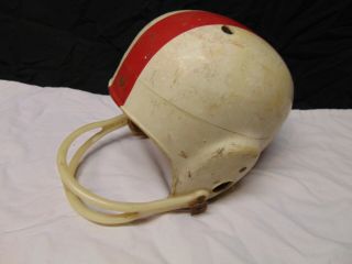 Vintage Rawlings Football Helmet Tj760 Large Size White Color W/ Red Stripe Usa