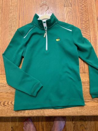 Masters Kids Augusta National Golf 1/4 Zip Pullover Small 7 - 8 Green