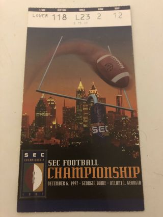 1997 Sec Football Championship Tickets Peyton Manning Auburn Tennessee