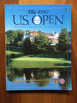1997 US Open Golf Program Ticket & Pairing Sheet TIGER WOODS Ernie Els VG 2