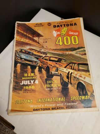 Daytona Firecracker 400 - Nascar Auto Race Program 7/4/1966 - Daytona Int 