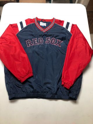 Merchandise Mlb Boston Red Sox V - Neck Windbreaker Pullover Size Xxl - Euc