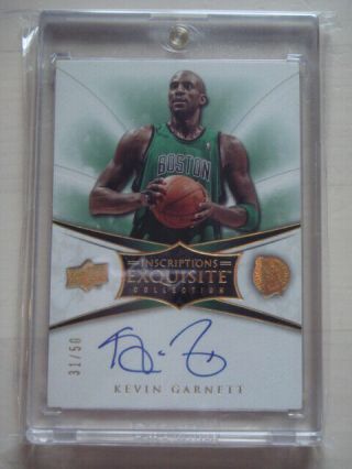 2008 - 09 Ud Exquisite Kevin Garnett Inscription Auto 31/50 Celtics