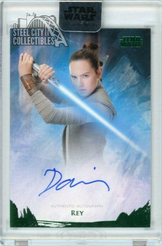 Daisy Ridley Rey 2018 Topps Star Wars Stellar Signatures Autograph Green 17/20