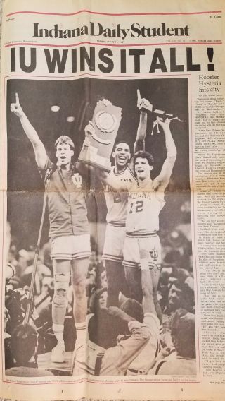 Iu Wins It All Indiana Daily Student 1987 Newspaper