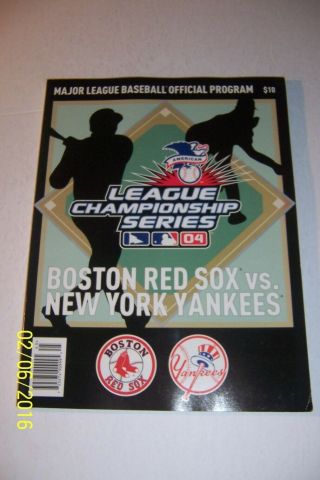 2004 York Yankees Vs Boston Red Sox Alcs Playoffs Official Program Jeter