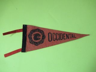 Vintage Small Occidental College Flag Pennant Ncaa