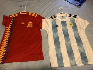 Adidas 2018 World Cup Argentina & Spain Official Fan Jerseys $90 Each