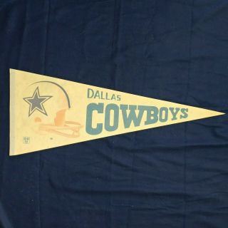 Vintage Nfl Dallas Cowboys Felt Pennant Flag Banner 30.  5 × 12 "